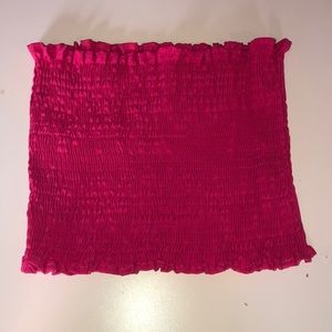 shein pink crop tube top